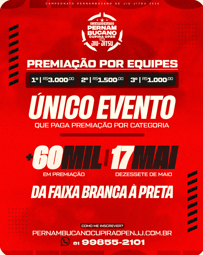 PERNAMBUCANO CUPIRA OPEN DE JIU JITSU GI /2026
